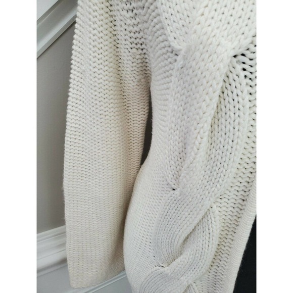 Coco + Capers Women's Ivory 100% Acrylic Long Sleeve Open Front Long Cardigan L - Picture 4 of 12